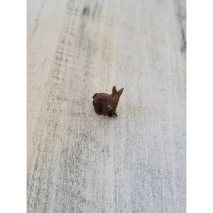 Mini brown rabbit bunny red eye village accessory Xmas